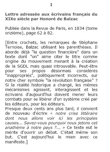 début lettre aux écrivains français